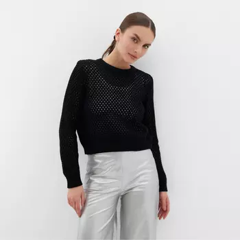 Джемпер сетка женский MIST Knitwear, размер M, чёрный