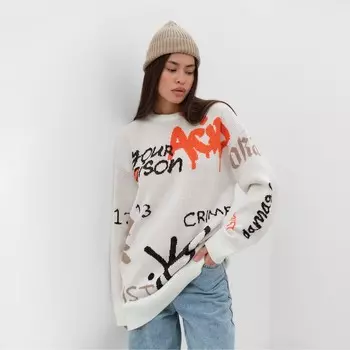 Джемпер женский MIST Graffity бежевый, размер 40-42