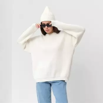 Джемпер крупной вязки женский MIST, молочный, размер L (48-50)