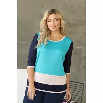 Джемпер женский, размер 52, цвет бирюзовый