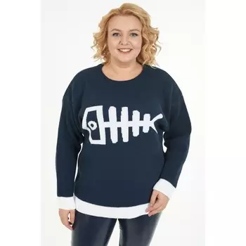 Джемпер женский, размер 52, цвет синий