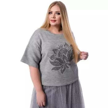 Джемпер женский, размер 54, цвет серый