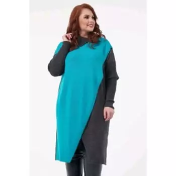 Джемпер женский, размер 54, цвет серый, бирюзовый