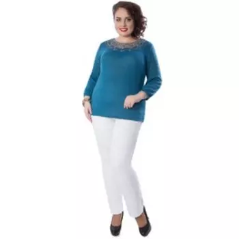 Джемпер женский, размер 56, цвет морская волна