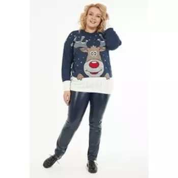 Джемпер женский, размер 56, цвет синий