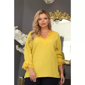 Джемпер женский, размер 58, цвет жёлтый