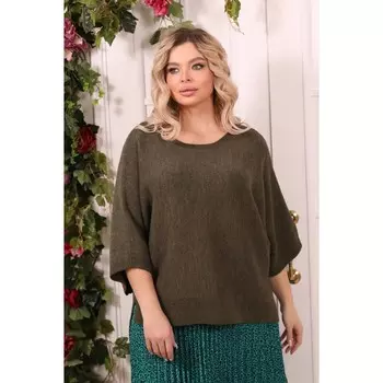 Джемпер женский, размер 60, цвет хаки