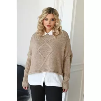 Джемпер женский, размер 62, цвет бежевый