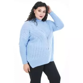 Джемпер женский, размер 62, цвет голубой