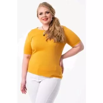 Джемпер женский, размер 62, цвет горчичный