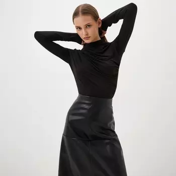 Лонгслив женский с драпировкой MIST Classic Collection, размер 44, черный