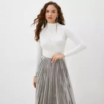 Лонгслив с драпировкой женский MIST: Classic Collection, размер 46, молочный