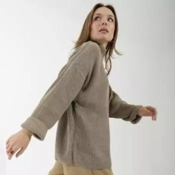 Джемпер женский SL, с замком, 50-52, кофе