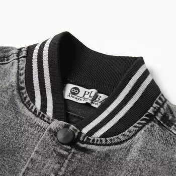 Джинсовка для мальчика, цвет тёмно-серый, рост 122 см