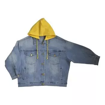 Джинсовый жакет для девочек, рост 140 см, цвет голубой