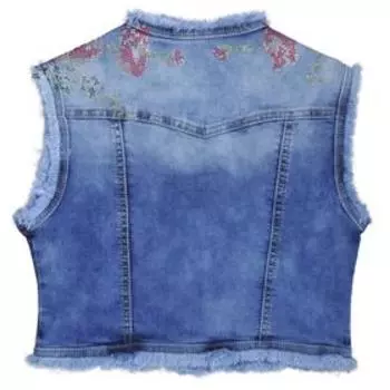 Джинсовый жилет для девочек, рост 164 см, цвет синий