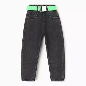 Джинсы с начёсом для девочки, рост 80 см, чёрные