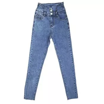 Джинсы для девочек, рост 140 см, цвет голубой