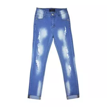 Джинсы для девочек, рост 140 см, цвет голубой