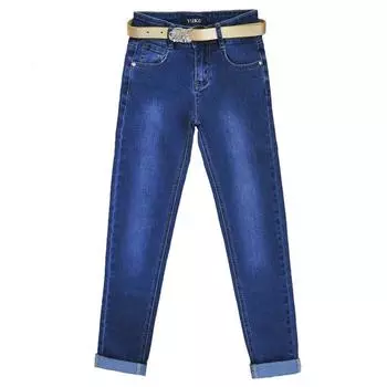 Джинсы для девочек, рост 140 см, цвет синий