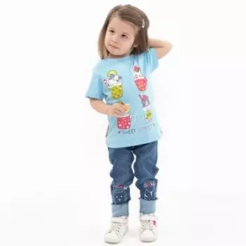 Джинсы для девочки, цвет синий, рост 80