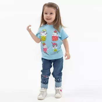 Брюки для девочки, цвет синий, рост 92