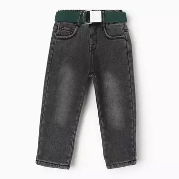 Джинсы с начёсом для мальчика, рост 74 см, серые