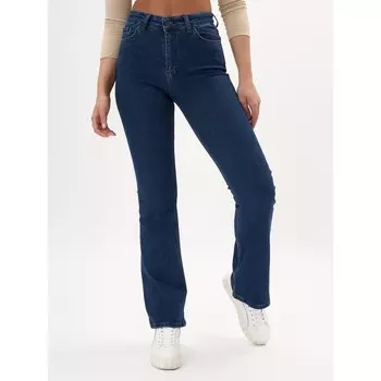 Джинсы клёш женские тёмно-синего цвета, размер 44