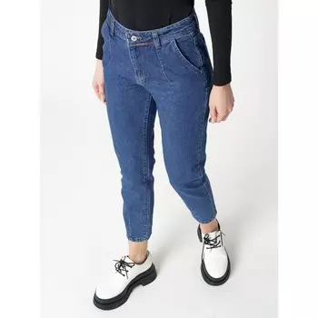 Джинсы зауженные к низу женские синего цвета, размер 44-46