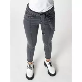 Джинсы зауженные к низу женские тёмно-серого цвета, размер 42-44