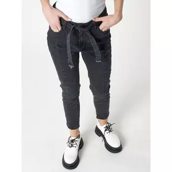 Джинсы зауженные к низу женские тёмно-серого цвета, размер 42-44