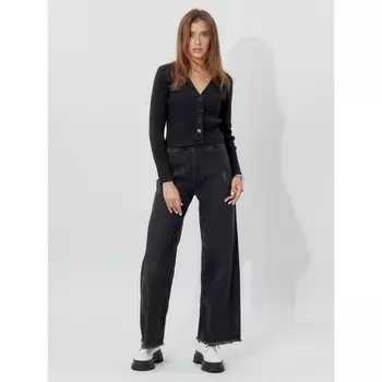 Джинсы женские, цвет чёрный, размер 44-46