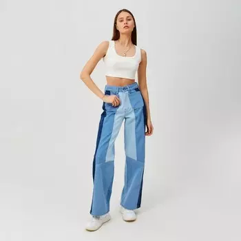Джинсы женские палаццо MINAKU: Jeans Collection, размер 46, синие