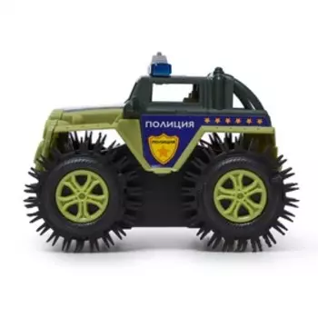 Джип-перевёртыш «Полиция», работает от батареек, цвет зелёный