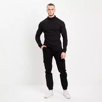 Джоггеры мужские, цвет чёрный, размер 38 (58)