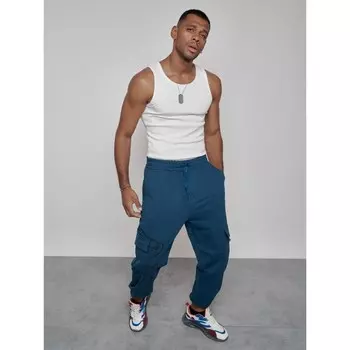 Джоггеры мужские, размер 52, цвет синий