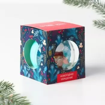 Елочная игрушка-шар «Заяц», диам. 6 см.