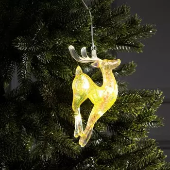 Ёлочная игрушка светодиодная «Олень», 198 см, 5 LED, от батареек ААх2, свечение тёплое белое