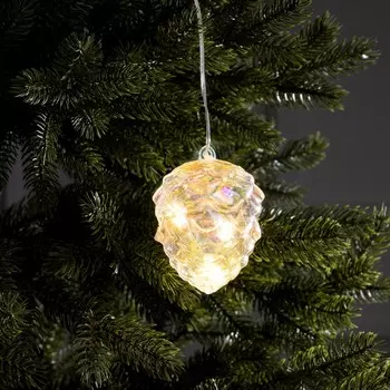 Ёлочная игрушка светодиодная «Шишка», 108 см, 5 LED, от батареек ААх2, свечение тёплое белое