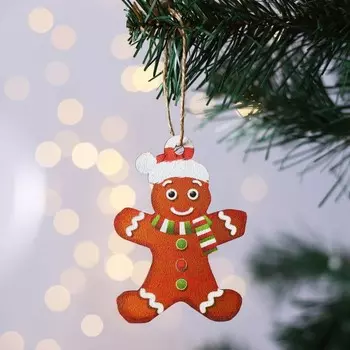 Ёлочная игрушка новогодняя «Печенька», хдф, 6,6 х 9,4 см