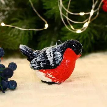 Елочное украшение "Снегирь" (гипс) 7,4х9 см