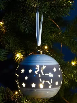 Ёлочный шар с подсветкой «Олень», 108.88.8 см, 1 LED, от батареек LR443, керамика, свечение тёплое белое