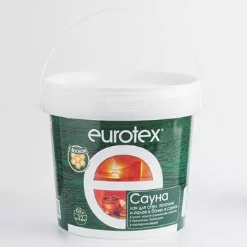 Лак для бань и саун Eurotex Сауна, акриловый, 0.9 кг