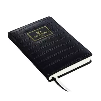 Ежедневник датированный 2025, A5, 168 листов, deVENTE.Grande, твёрдая обложка из искусственной кожи, тиснение фольгой, ляссе, кремовый блок 70 г/м2, чёрный