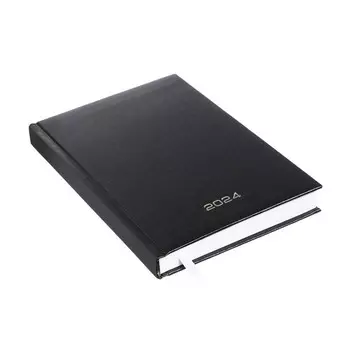 Ежедневник датированный 2024 года, А5, 176 листов, Attomex.Regent, обложка бумвинил, ляссе, блок 70 г/м2, чёрный