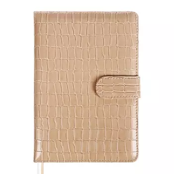 Ежедневник датированный 2025, A5, 168 листов, deVENTE.Barbara, твёрдая обложка с поролоном из искусственной кожи, хлястик, перфорация, ляссе, блок 70 г/м2, бежевый