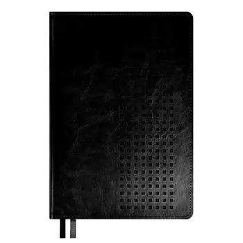 Ежедневник датированный 2025, A5, 176 листов, ESCALADA, твёрдая обложка с поролоном из искусственной кожи, блинтовое тиснение, перфорация на обложке, блок 70 г/м2, черный