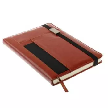 Ежедневник недатированный А5, 120 листов в клетку, на резинке, обложка кожзам, МИКС