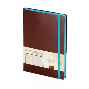 Ежедневник недатированный А5, 136 листов Megapolis Soft, обложка искусственная кожа, цветной срез, коричневый