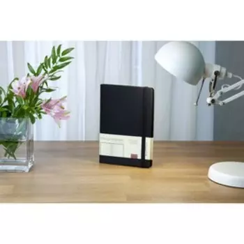 Ежедневник недатированный А5, 136 листов OXFORD, на резинке, обложка искусственная кожа, сменный блок, ляссе, блок 70 г/м2, чёрный